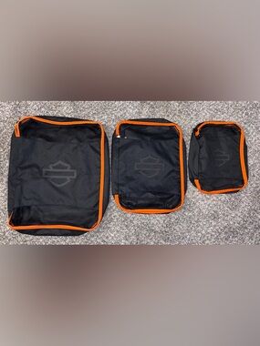 Harley Davidson Travel Mesh Storage Zippered Bag 2 Packing Cubes - lot of 3